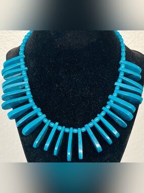 Vintage Turquoise Statement Spike Bib Necklace